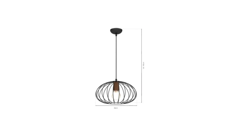 Lampa wisząca CAIRO kolor Czarny / jasne drewno 4895 TK Lighting