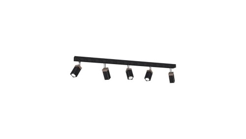 Lampa sufitowa SOLO SAWN BLACK / PATINATED WOOD 5x mini GU10 MLP7474 Milagro