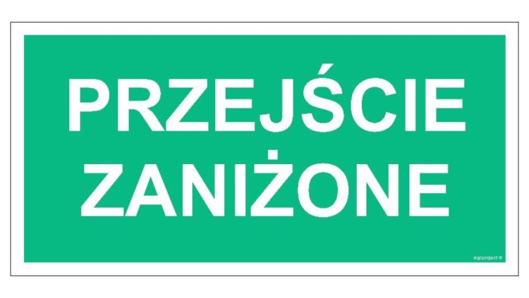 ZNAK - AC039 Przejście zaniżone 80 x 40 cm KS - Folia podłogowa foto.
