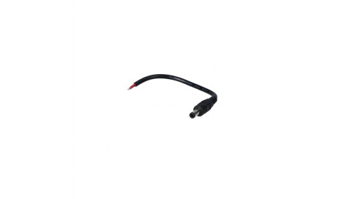 Wtyk DC 5.5x2.1 przewód czarny 15cm 18awg