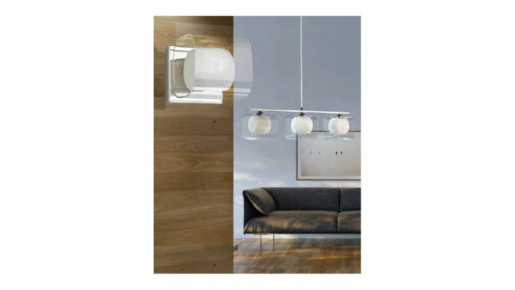 Lampa wisząca ARTON na E27, mleczne białe klosze szkło K-4966 Kaja Lighting