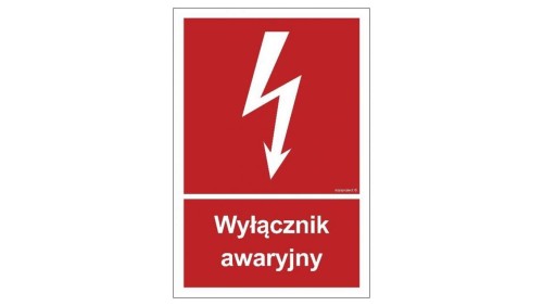 ZNAK - BC034 Wyłacznik awaryjny 40 x 59,4 cm PN - Płyta 1mm