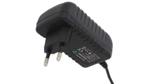 POSB09100A 9V/1A/9W Czarny, adapter horyzontalny, gniazdo AC:CEE7/16. wtyk DC:2.1/5.5(+)