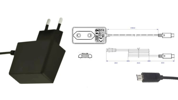 POSC05200A-micro Zasilacz adapter 10W 5V 2A z wtykiem DC - micro USB