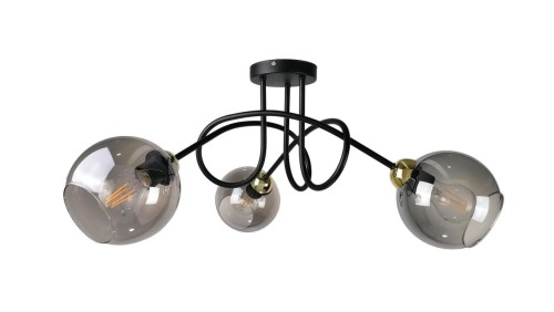 Lampa sufitowa nowoczesna 3xE27 RING BLACK/GOLD