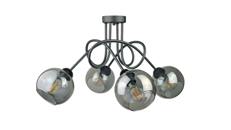 Lampa sufitowa nowoczesna 4xE27 RING BLACK