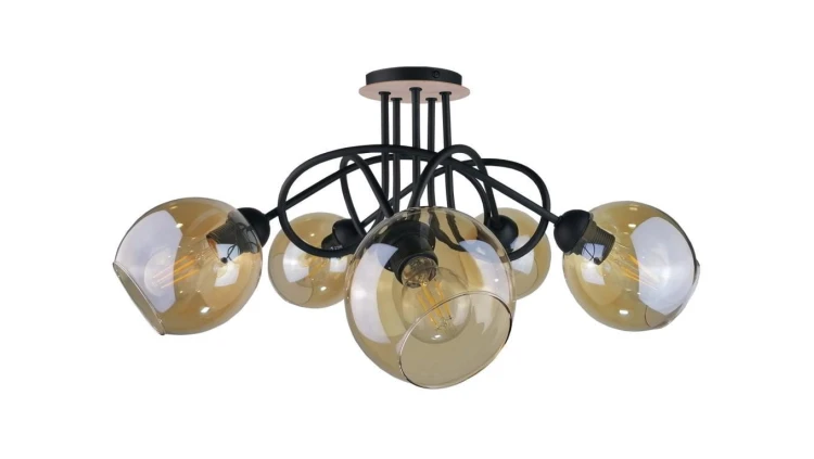 Lampa sufitowa nowoczesna 5xE27 VENUS WOOD