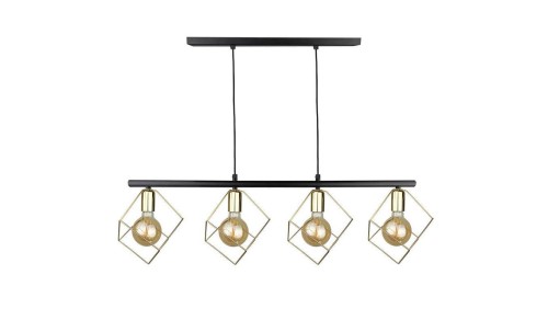 Lampa wisząca nowoczesna 4xE27 ARNICA BLACK/GOLD LONG