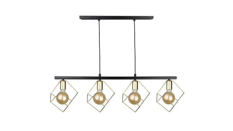 Lampa wisząca nowoczesna 4xE27 ARNICA BLACK/GOLD LONG