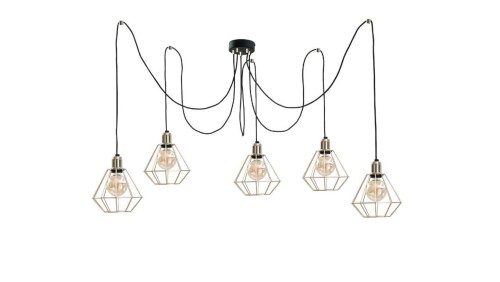 Lampa wisząca loftowa 5xE27 COMO GOLD