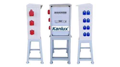 ROZDZIELNICA BUDOWLANA NA STOJAKU (8X2P+Z, 2X16A/5P, 1X32A/5P) RB40x60-K40-00128Z-PL-KANLUX