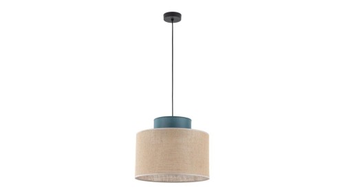Lampa wisząca z kloszem zielonym i w kolorze juty DUO JUTA GREEN 1xE27 3256 TK Lighting