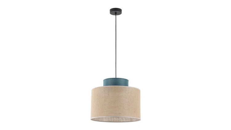 Lampa wisząca z kloszem zielonym i w kolorze juty DUO JUTA GREEN 1xE27 3256 TK Lighting