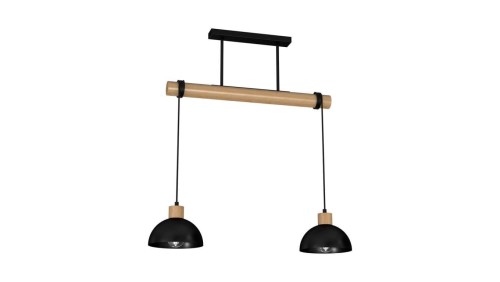 Lampa wisząca ERIK Black/Wood 2xE27 MLP7225 Milagro