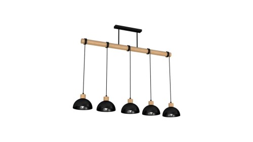 Lampa wisząca ERIK Black/Wood 5xE27 MLP7227 Milagro