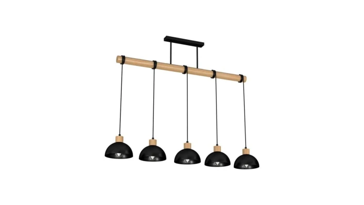 Lampa wisząca ERIK Black/Wood 5xE27 MLP7227 Milagro