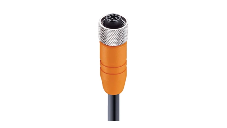Kabel konfekcjonowany jednostronnie złącze M12 żeńskie proste 4-pinowe kodowanie A PUR czarny RKTS 4-288/2 M