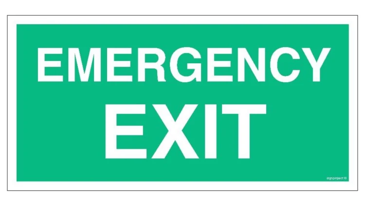 ZNAK - AC002 Emergency EXIT 30 x 15 cm TS - Płyta TD foto.