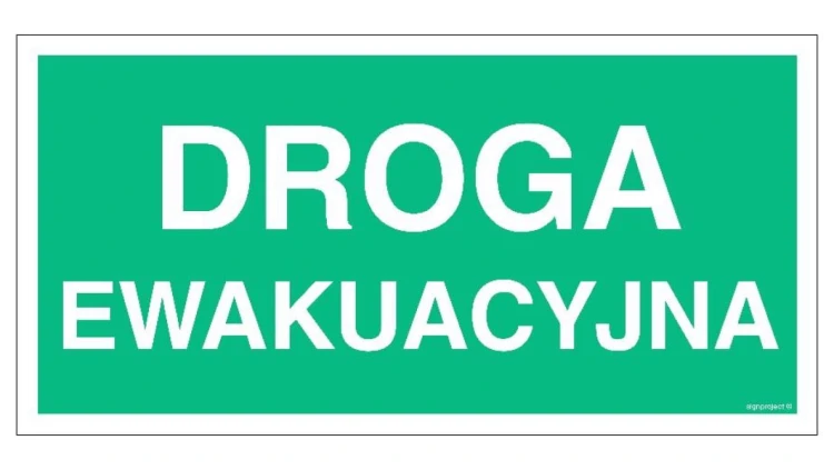 ZNAK - AC005 Droga ewakuacyjna 30 x 15 cm TS - Płyta TD foto.