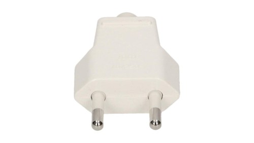 Wtyczka płaska 10A b/u 250V biała WT-1001 ( ZN-11 )