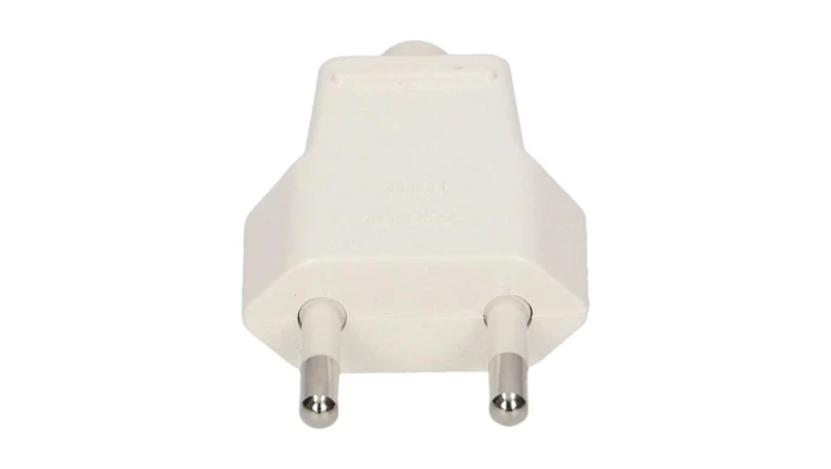 Wtyczka płaska 10A b/u 250V biała WT-1001 ( ZN-11 )