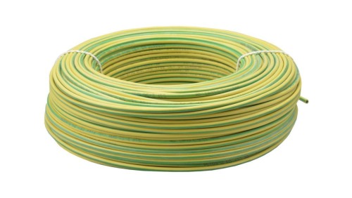 Kabel silikonowy SIF 180C 300/500V 1 ciepłoodporny LSOH żółto-zielony linka BSG 100m