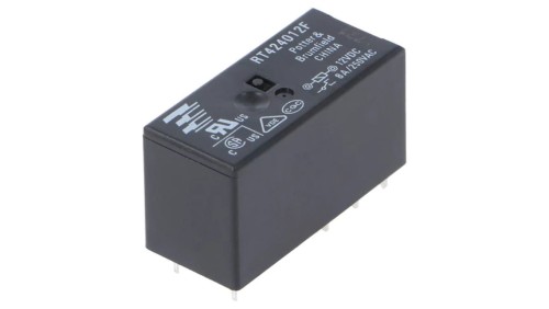 RT424012F Przekaźnik elektromagnetyczny DPDT Ucewki: 12VDC 8A 8A/250VAC