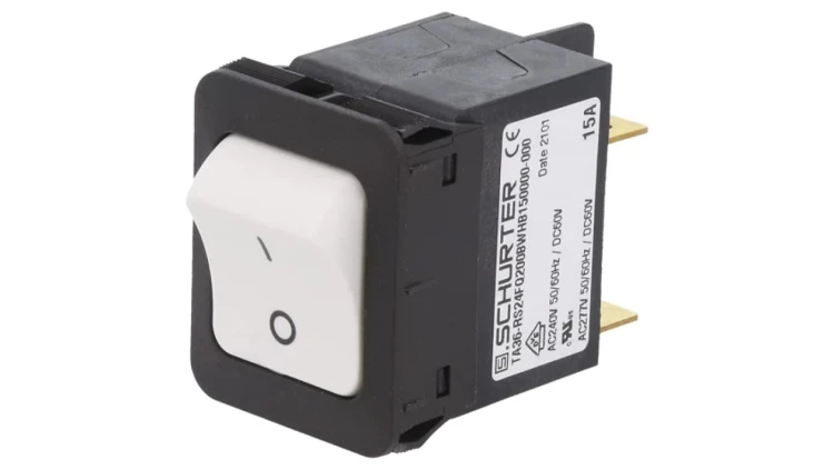 3-128-218 Wyłącznik nadprądowy Iznam: 15A Uznam: 240VAC 60VDC DPST 34x26mm