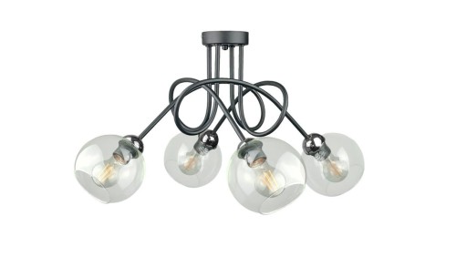 Lampa sufitowa nowoczesna 4xE27 EVIE BLACK/SILVER