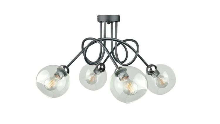 Lampa sufitowa nowoczesna 4xE27 EVIE BLACK/SILVER