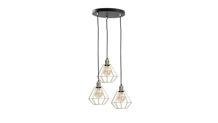 Lampa wisząca loftowa 3x E27 COMO GOLD