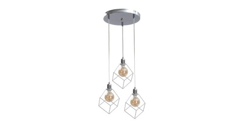 Lampa wisząca loftowa 3x E27 RUBEN SILVER