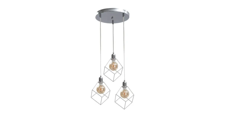 Lampa wisząca loftowa 3x E27 RUBEN SILVER