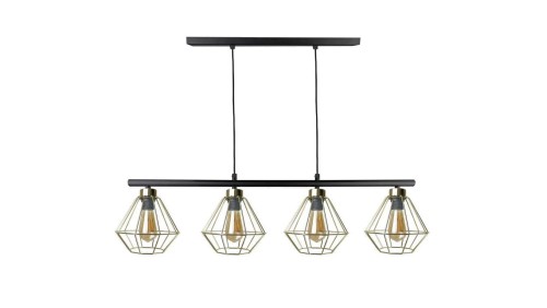 Lampa wisząca nowoczesna 4xE27 FEBRIS BLACK/GOLD LONG