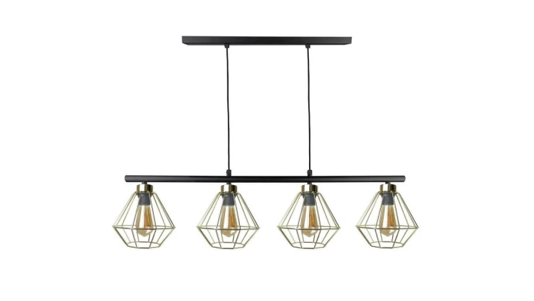 Lampa wisząca nowoczesna 4xE27 FEBRIS BLACK/GOLD LONG
