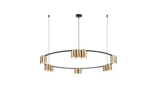 Lampa wisząca (koło) GENESIS BLACK GOLD 15xGU10 ML0378 Milagro