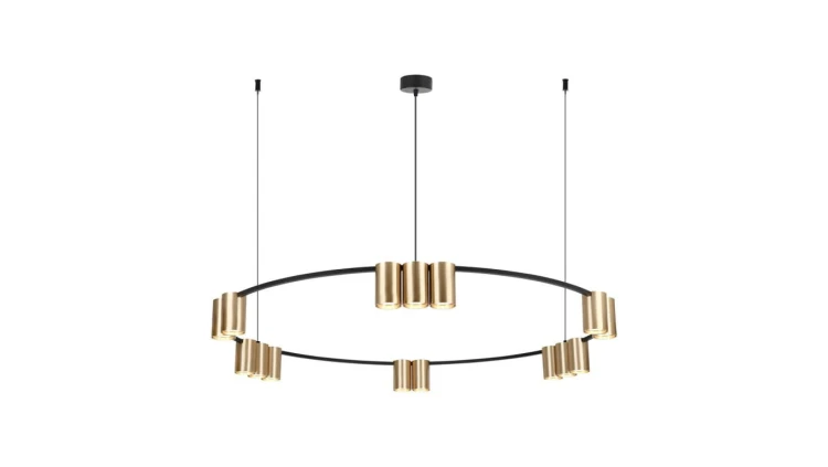 Lampa wisząca (koło) GENESIS BLACK GOLD 15xGU10 ML0378 Milagro