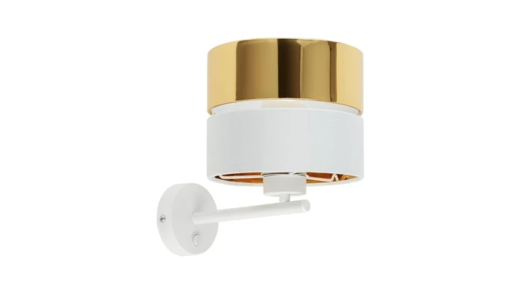Kinkiet HILTON WHITE/GOLD 1 PŁ 4770 TK Lighting