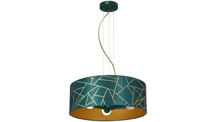 Lampa wisząca ZIGGY WHITE Gold/Bottle green 3xE27 MLP7580 Milagro