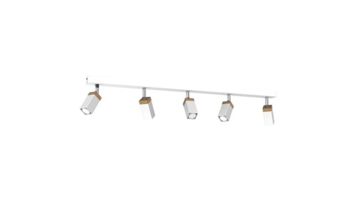 Lampa sufitowa SOLO SAWN WHITE / PATINATED WOOD 5x mini GU10 MLP7480 Milagro