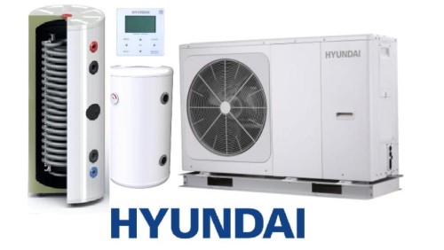 Zestaw Pompa Ciepła HYUNDAI Monoblok 8kW + Zbiornik buforowy SL 130L + SOLITANK Zasobnik stojący CWU 245L z wężownicą 3.83m2