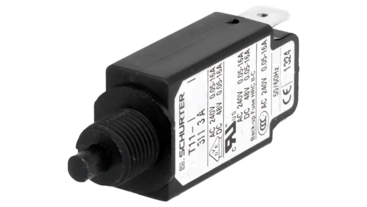 T11-311-3A Wyłącznik nadprądowy Iznam: 3A Uznam: 240VAC 48VDC SPST Bieguny: 1