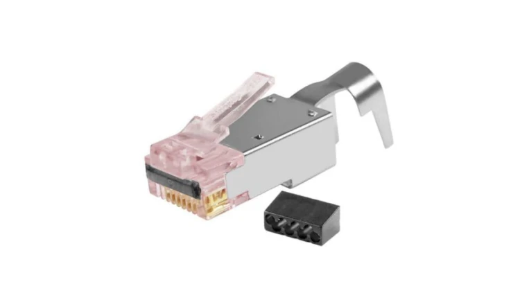Zestaw przelotowych wtyków RJ45 do zaciskania, CAT6/6a STP shielded, 50 sztuk w słoiku, S45-1750P