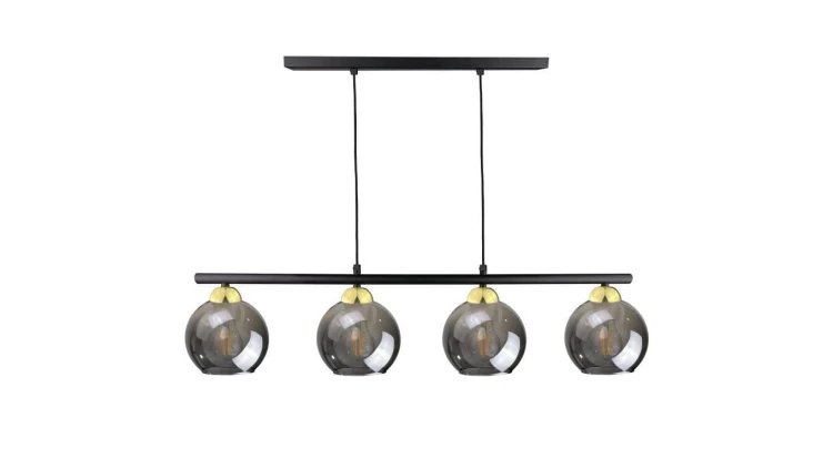 Lampa wisząca nowoczesna 4xE27 MINOR BLACK/GOLD LONG