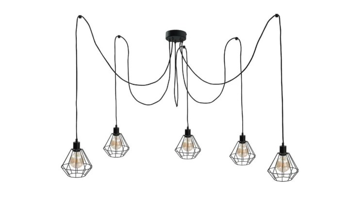 Lampa wisząca loftowa 5xE27 FOSKAL BLACK