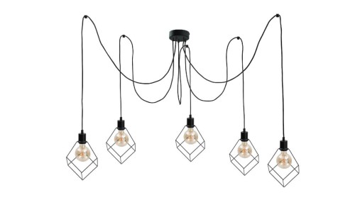 Lampa wisząca loftowa 5xE27 RUBEN BLACK