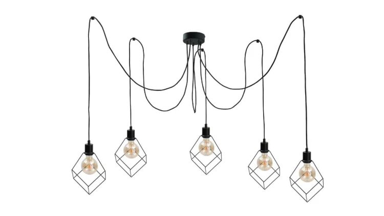 Lampa wisząca loftowa 5xE27 RUBEN BLACK