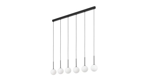 Lampa wisząca na czarnej listwie szer. 125cm MARTIN białe klosze 6xG9 4504 TK Lighting