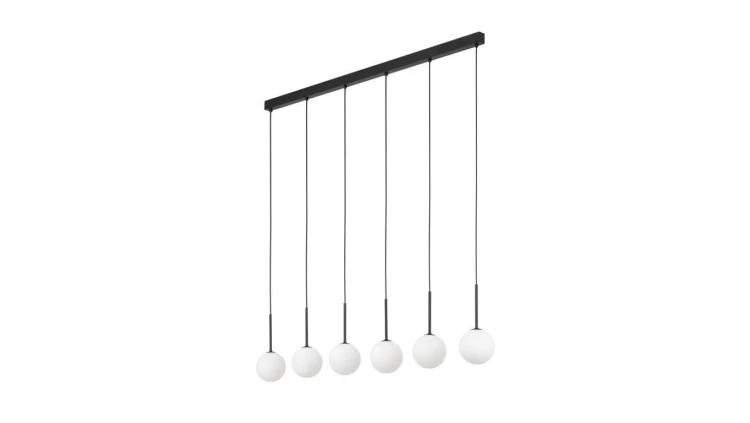 Lampa wisząca na czarnej listwie szer. 125cm MARTIN białe klosze 6xG9 4504 TK Lighting