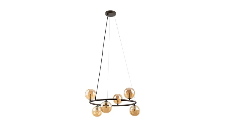Lampa wisząca z brązową obręczą i szklanymi kloszami ANABELLE 6571 TK Lighting